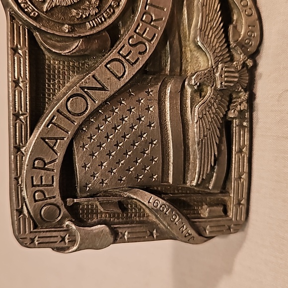 Pewter 1991 Operation Desert Storm Belt Buckle #396 - Picture 3 of 11